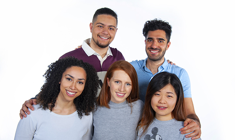 A group of students smiling