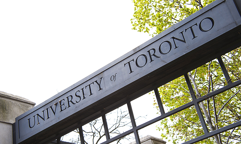 A sign saying the University of Toronto