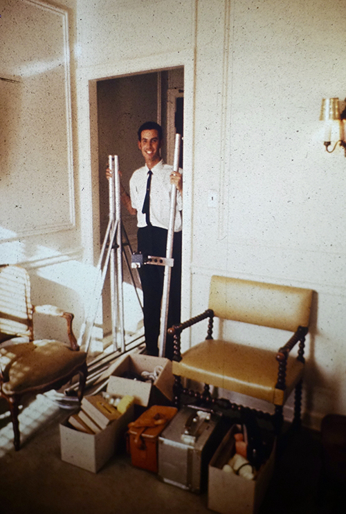 Larry Levin with scaffold circa 1968