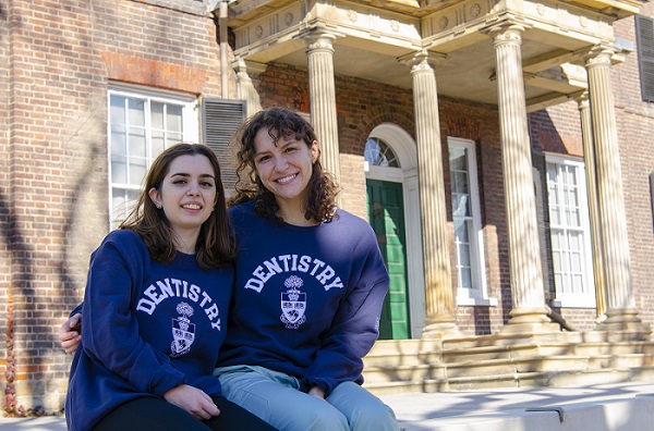 Dentistry students sitting outside