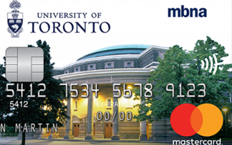 A credit card branded with the University of Toronto