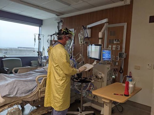 Professor Marco Caminiti working in Humber River Hospital's ICU