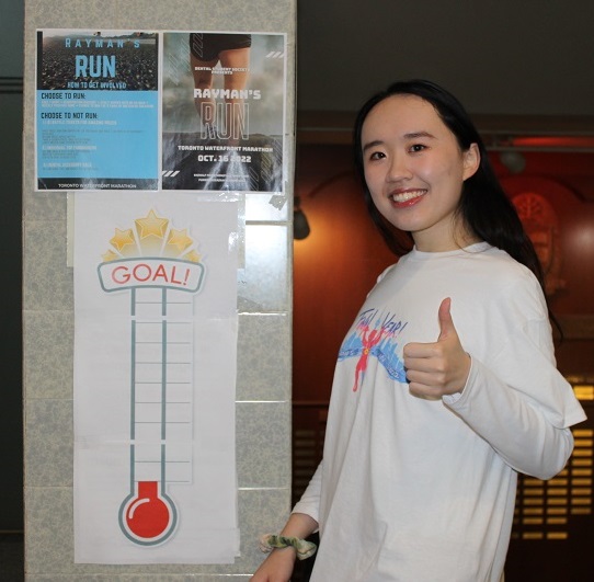Ocarina Zheng, 2T5 Student at the official start of the fundraising journey.