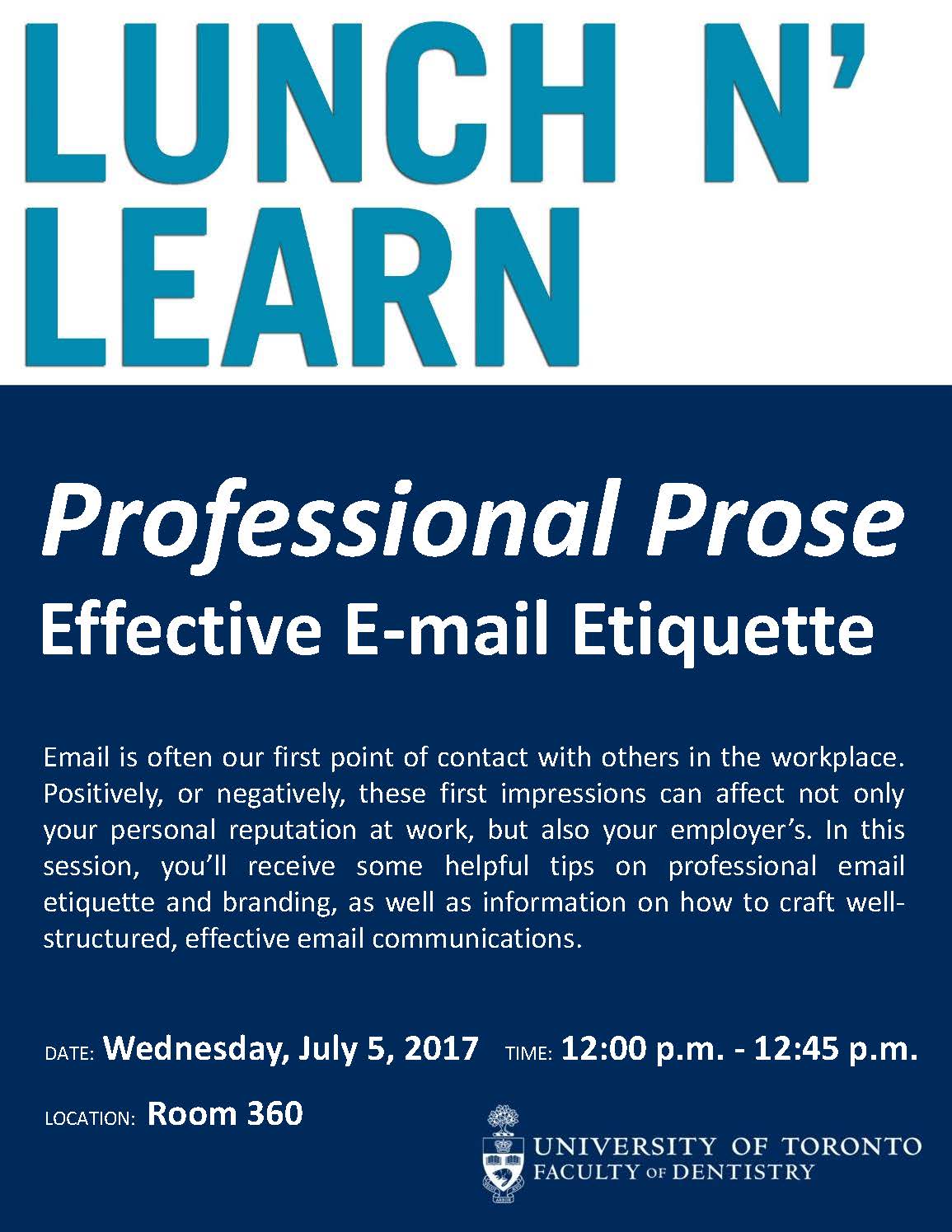 poster for lunch and learn session