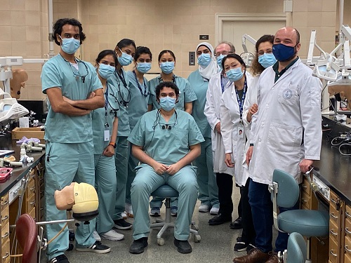 Anuj and classmates in clinic