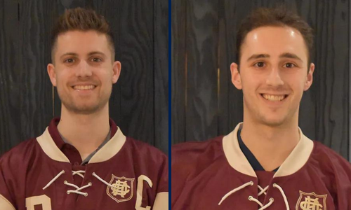 From left to right: Dave Dunbar, DDS4 student, and Braedan Prete, first-year periodontics MSc student.
