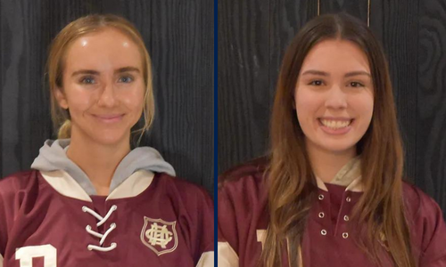 From left to right: Ella Plante, DDS2 student, and Samantha Gorman, DDS1. student.