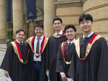 graduate students in robes