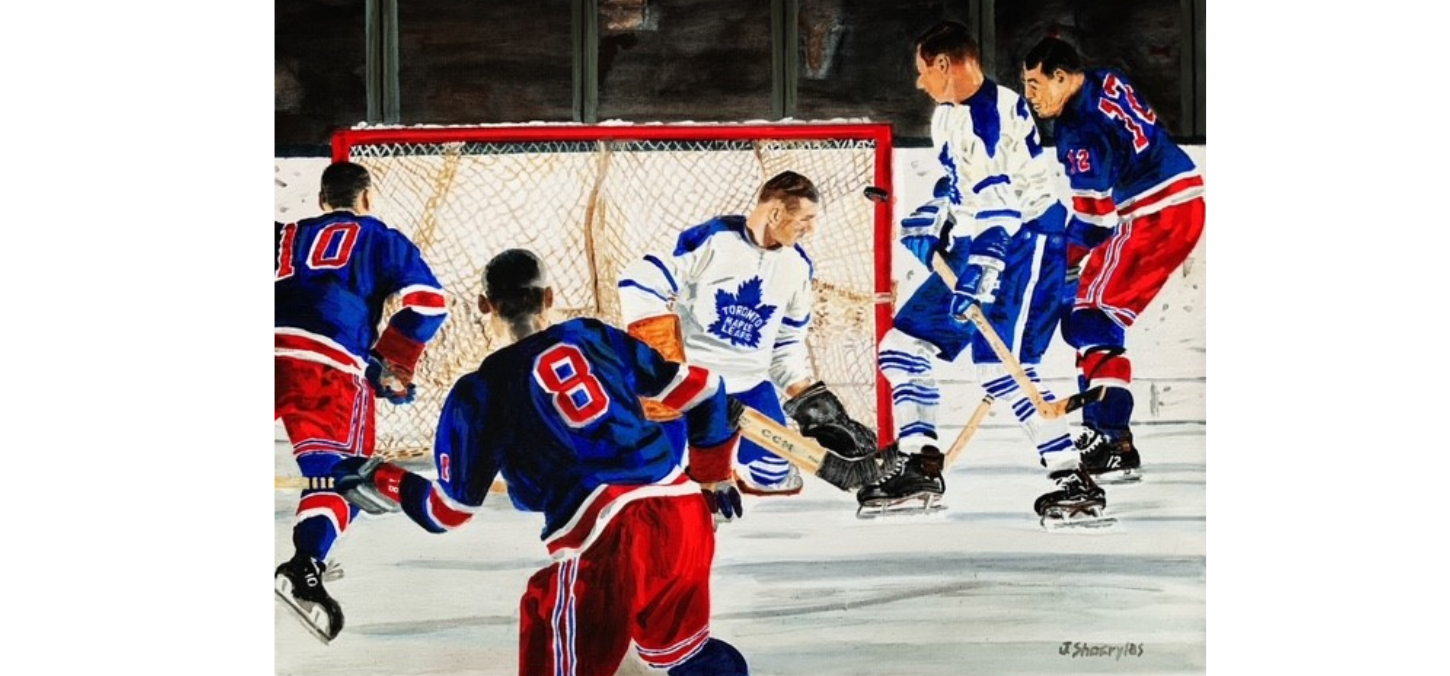 painting of hockey game