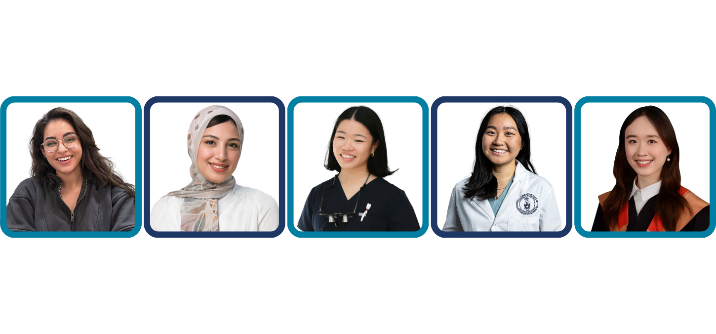 five headshots of dental students