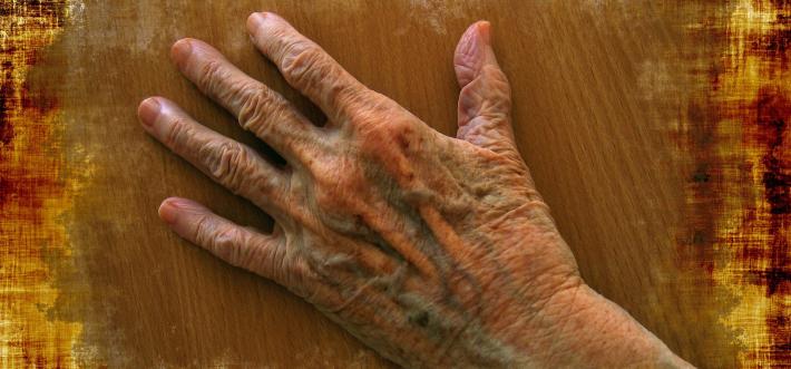 hand of elderly person