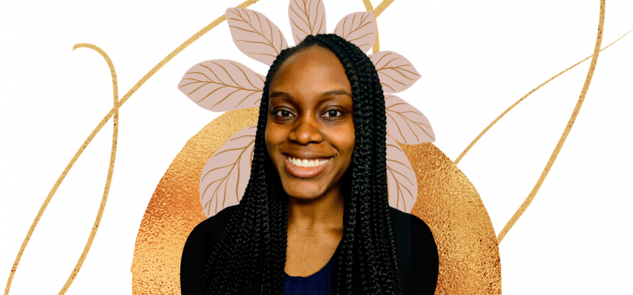 black woman with graphic elements