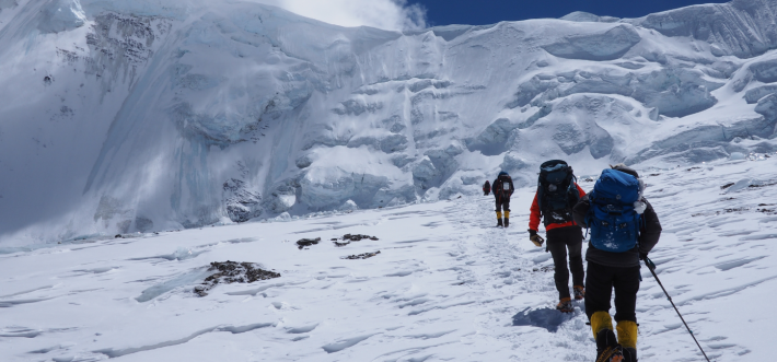 Chris Dare and his team climbing Mount Everest 