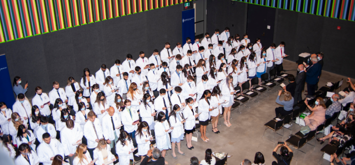 Students at the White Coat Ceremony