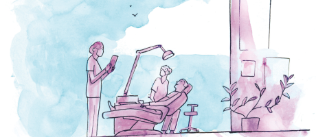 graphic of patient in dental chair