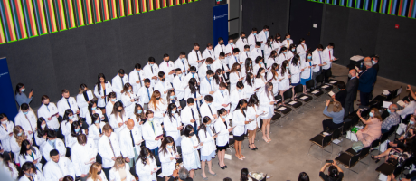 Students at the White Coat Ceremony