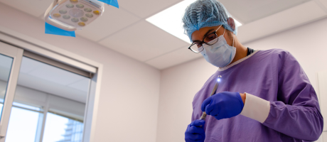 Student in dentistry clinic