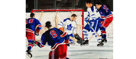 painting of hockey game